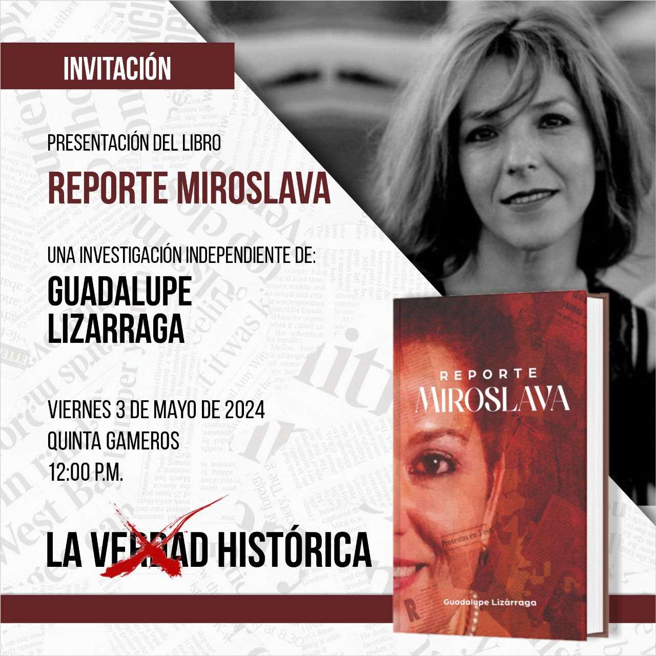 Presentará Guadalupe Lizárraga su nuevo libro Reporte Miroslava